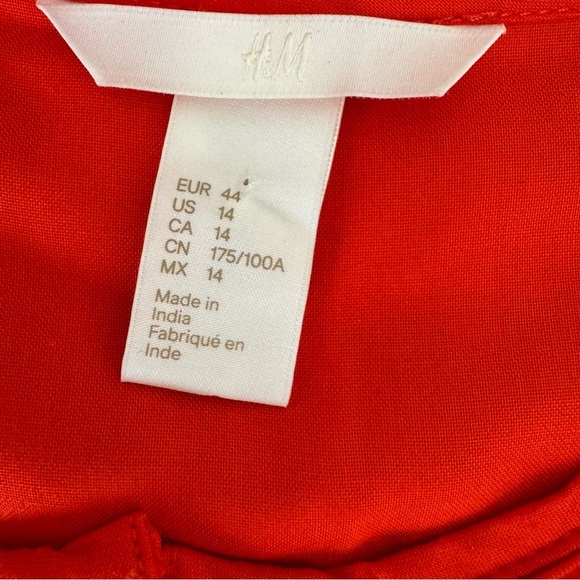 H&M Tunic Orange long Sleeves Shift Dress women’s plus size 14 - Picture 4 of 8